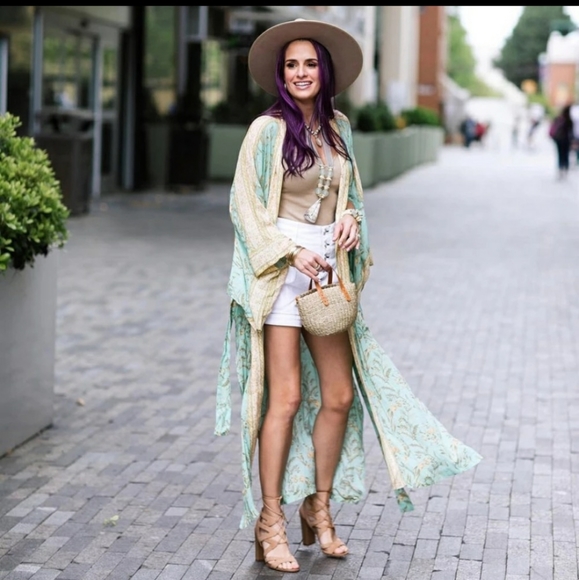 BOHEMIAN VINTAGE ROBE KIMONO - Picture 7 of 16